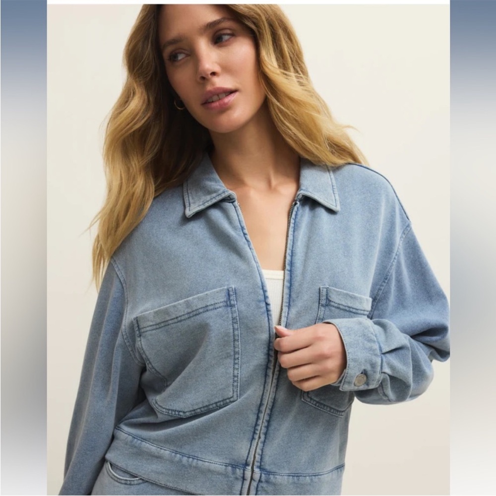 Nwt Z Supply Heritage Knit Denim Jacket